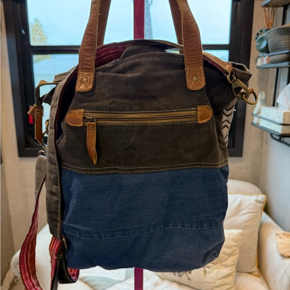 Boho Patchwork Crossbody Tote in Multicolor